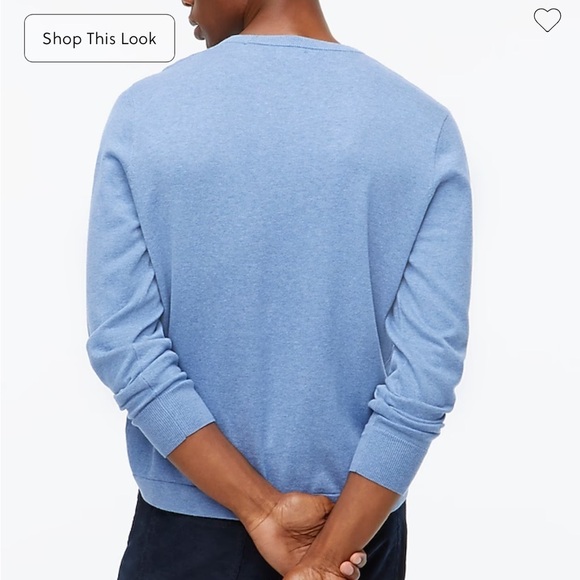 J crew heather periwinkle Cotton crewneck sweater-tee - Picture 3 of 5